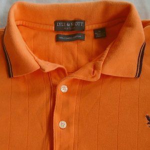 Sunrise Orange 100% Cotton Men's Polo Medium. 90s